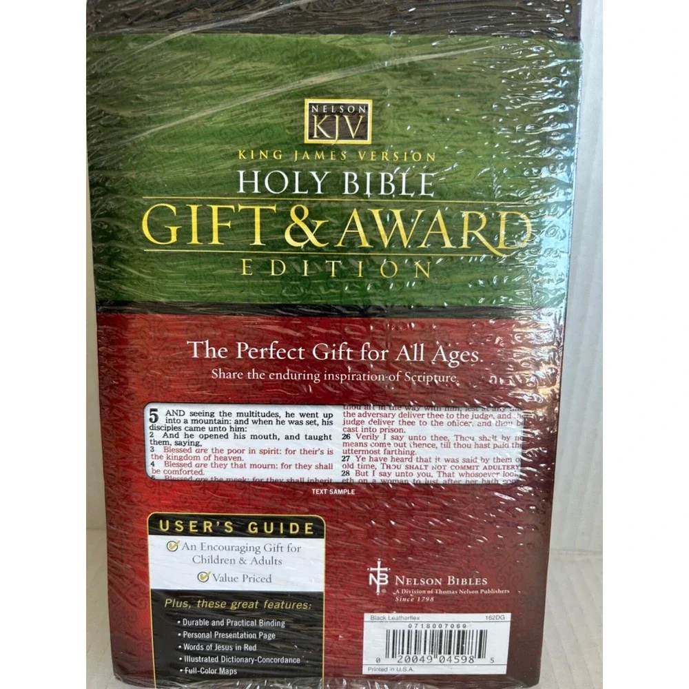 Holy Bible Gift and Award Edition NIP KJ Nelson Religion Education Gifts